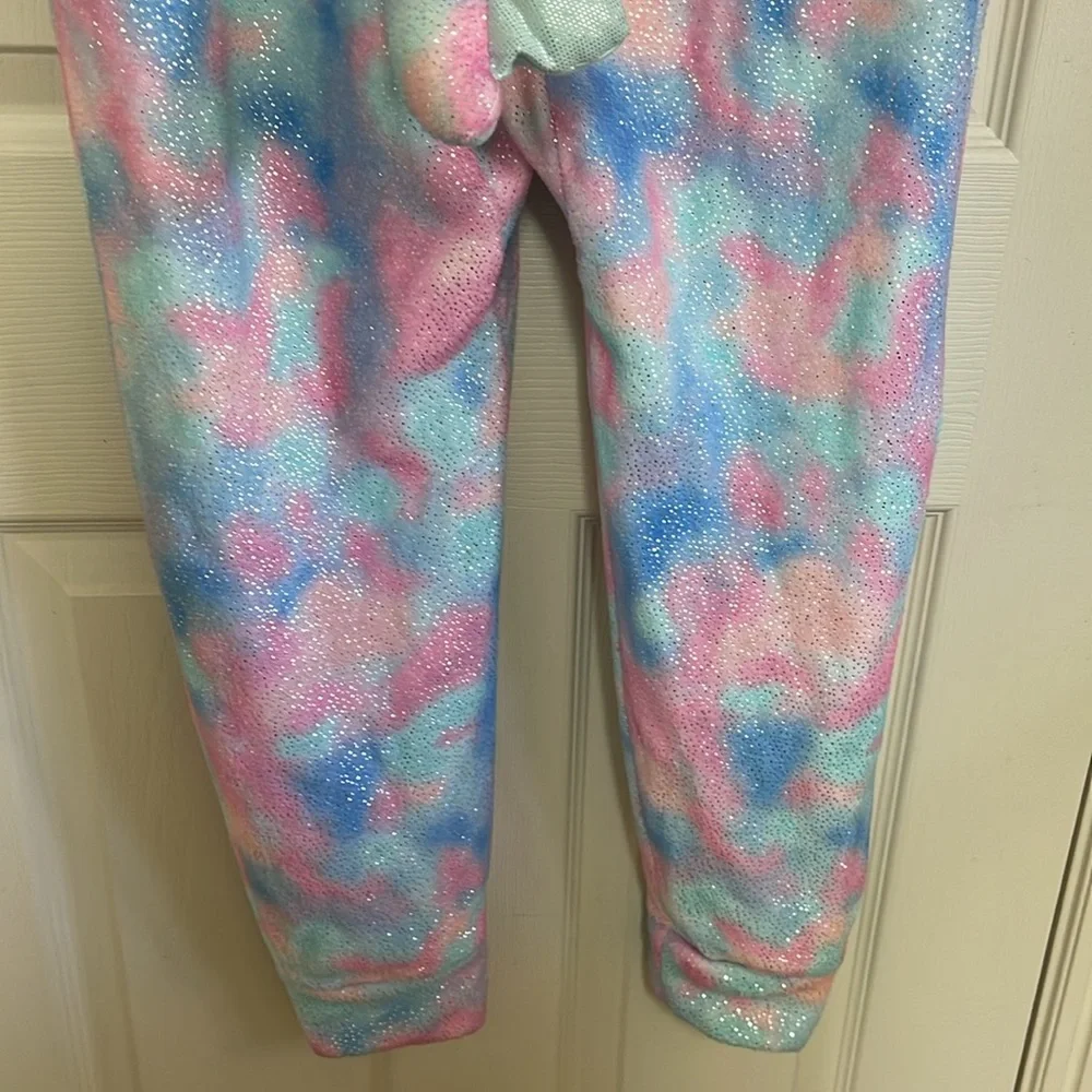 Justice size 10 One Piece Hooded Tie Dye Magical Dragon Wings Pastel